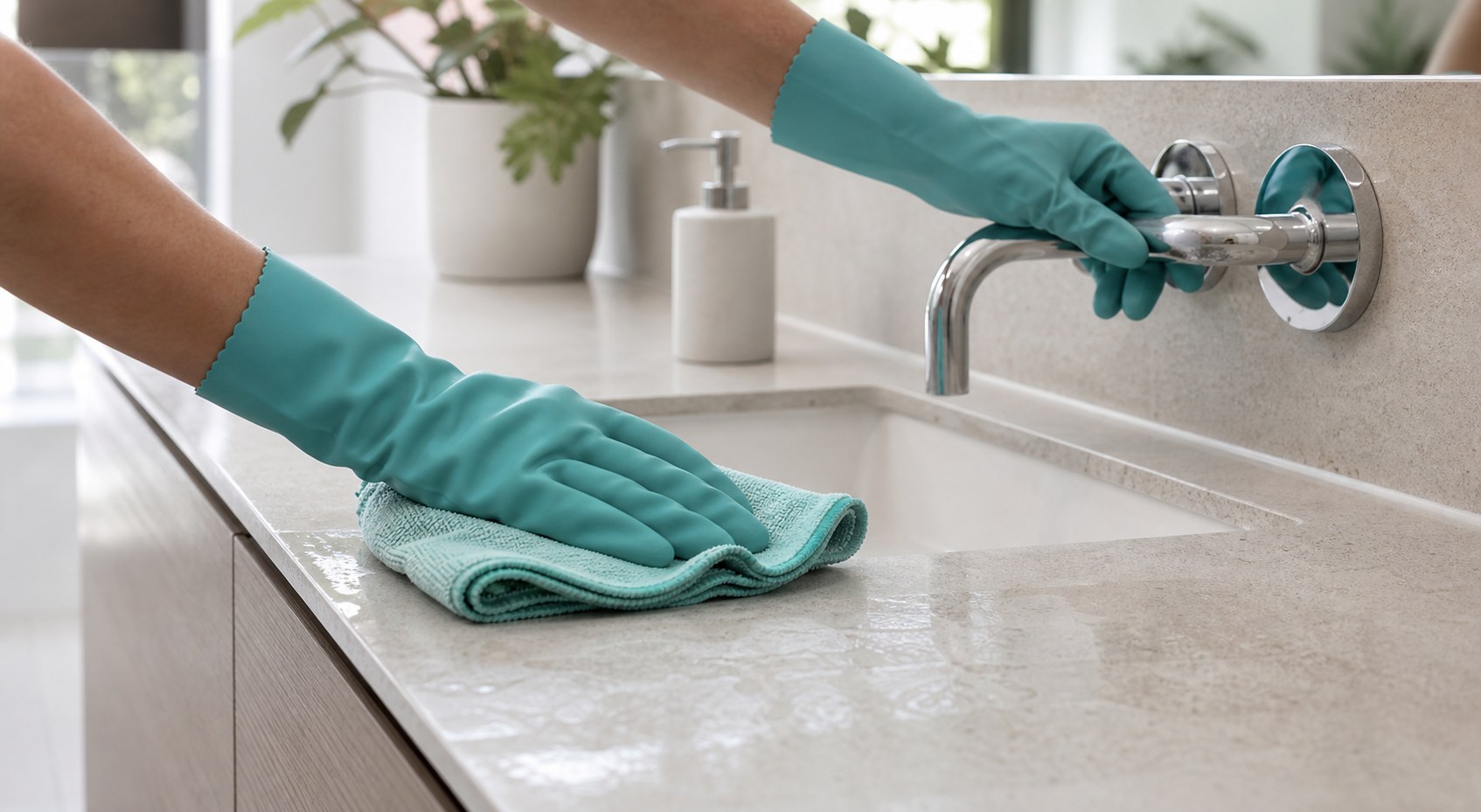 Fictional cleaning job photo generated for the workflow demo