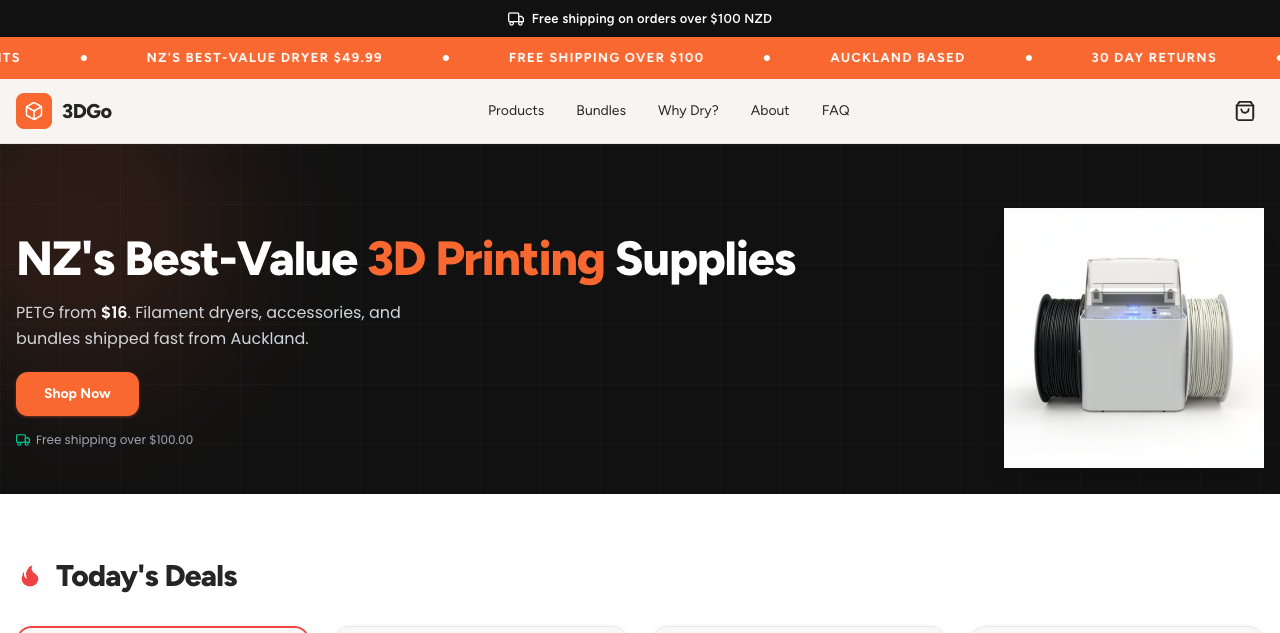 3DGo website screenshot