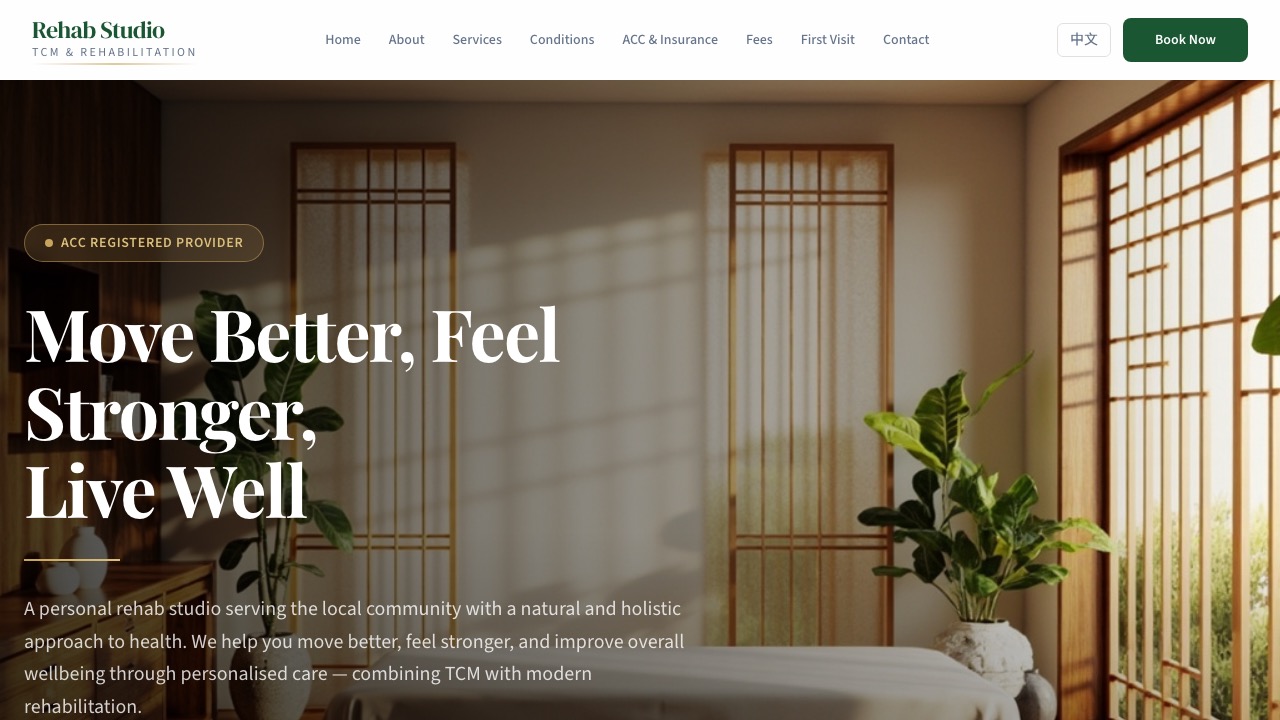 Rehab Studio website screenshot